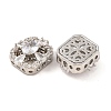 Brass Micro Pave Clear Cubic Zirconia Beads KK-S389-24P-2