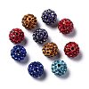 Mixed Color Polymer Clay Grade A Crystal Rhinestone Pave Disco Ball Beads X-RB-H258-10MM-M-1