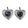 Natural Sodalite Peach Love Heart Pendants G-G158-01P-1