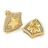 Rack Plating Brass Micro Pave Clear Cubic Zirconia Stud Earrings EJEW-I313-18B-G-2