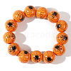 Halloween Creative Wood Printed Stretch Round Beaded Bracelets YX3939-7-1