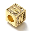 Brass Cubic Zirconia Beads KK-Q818-01N-G-2