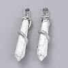 Natural Howlite Big Pointed Pendants G-F696-B14-2