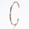 304 Stainless Steel Inspirational Cuff Bangles BJEW-K173-14-2