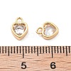 Brass Micro Pave Clear Cubic Zirconia Charms KK-G516-26G-3