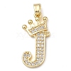 Rack Plating Brass Micro Pave Cubic Zirconia Pendants KK-D535-01J-RS-1