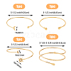4Pcs 4 Styles Iron Three Loops Wire Wrap Bracelet Set BJEW-FI0001-19-2