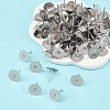 Tarnish Resistant 316 Surgical Stainless Steel Flat Round Blank Peg Stud Earring Settings STAS-R073-06B-5