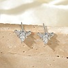 Brass Micro Pave Clear Cubic Zirconia Stud Earrings EJEW-R016-26P-11-1