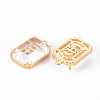 Brass Micro Pave Clear Cubic Zirconia Pendants KK-T062-98G-NF-2