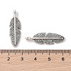 Tibetan Style Alloy Feather Pendants LS-TIBEP-1360-AS-LF-3