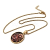 Unisex Religion 304 Stainless Steel Enamel Oval Pendant Box Chain Necklaces STAS-H258-02G-03-4