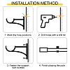 Aluminum Alloy Curtain Rod Support Sets TOOL-WH0039-41-4