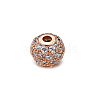 Round Brass Micro Pave Cubic Zirconia Beads ZIRC-N016-01RG-6MM-2