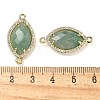 Natural Green Aventurine Faceted Horse Eye Connector Charms G-G181-07G-02-3