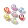 10Pcs UV Plating Colours Acrylic Beads OACR-S146-01C-2