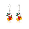 Christmas Theme Alloy Enamel Dangle Earrings FS-WGBB05F-07-2