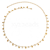 Ocean Iron Glass Rhinestone Shell Shape Tassel Waist Belly Body Chains for Women AJEW-WH20019-86-1