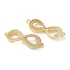 Rack Plating Brass Micro Pave Cubic Zirconia Infinity Connector Charms KK-C084-23D-G-2