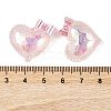 Transparent Epoxy Resin Heart with Bowknot Decoden Cabochons CRES-M034-07B-3