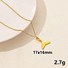 304 Stainless Steel Fishtail Pendant Necklaces JQ3185-12-1