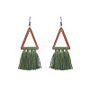 Wood and Cotton Dangle Earrings WG53E25-03-2