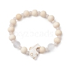 Synthetic Turquoise & Wood & Glass Beaded Stretch Bracelets for Boys Girls BJEW-JB11127-03-1