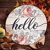 Wood Hanging Hello Sign AJEW-WH0283-81-4