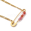 201 Stainless Steel Safety Pins Pendant Necklaces NJEW-JN03002-3