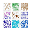 MAYJOYDIY US 9Pcs 9 Styles PET Hollow Out Drawing Painting Stencils DIY-MA0002-01-1