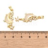 Rack Plating Brass Pave Clear Cubic Zirconia Pendants RESI-G086-05G-04-3