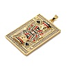 Brass Micro Pave Cubic Zirconia and Enamel Pendants KK-Q098-17G-B-2