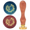 Brass Wax Seal Stamp with Rosewood Handle AJEW-WH0412-0037-1