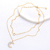 Stainless Steel Star Moon Pendant Double Layer Necklaces for Women MW8125-2-1