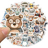 50Pcs Animals with Glasses PVC Adhesive Waterproof Stickers Self-Adhesive Stickers PW-WGB3F98-01-3