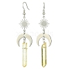 Natural Quartz Crystal Nuggets Dangle Earrings EJEW-TA00263-1