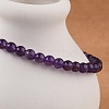 Natural Amethyst Round Bead Stretch Bracelets BJEW-L594-B08-4