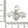 Rack Plating Alloy Rhinestone European Dangle Charms PALLOY-S189-42P-01-3