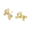 Brass Micro Pave Cubic Zirconia Earrings for Women EJEW-E306-01G-03-2