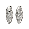 Oval Clear Cubic Zirconia Stud Earrings EJEW-N054-45P-1