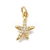 Brass Micro Pave Clear Cubic Zirconia Charms KK-D431-053D-G-1