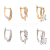 12Pcs 6 Style Brass Micro Pave Cubic Zirconia Hoop Earring Findings ZIRC-PJ0001-06-1