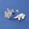 999 Sterling Silver Butterfly Cartilage Earrings EJEW-P296-13S-2