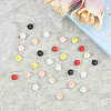 DICOSMETIC 28Pcs 7 Colors Handmade Printed Porcelain Beads PORC-DC0001-03-4