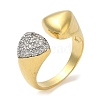 Rack Plating Brass Micro Pave Cubic Zirconia Cuff Finger Rings for Women RJEW-C114-16E-G-1