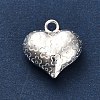 925 Sterling Silver 3D Textured Heart Charms STER-U009-10S-01-2