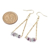 304 Stainless Steel with Natural Fluorite Dangle Earrings EJEW-JE06010-07-3