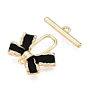 Brass Matte Style Spray Painted Toggle Clasps KK-N054-155G-1-2