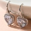 Brass Cubic Zirconia Dangle Earrings EJEW-M048-06P-1