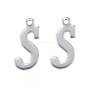 Tarnish Resistant 304 Stainless Steel Letter Charms LS-STAS-F039-01S-P-1